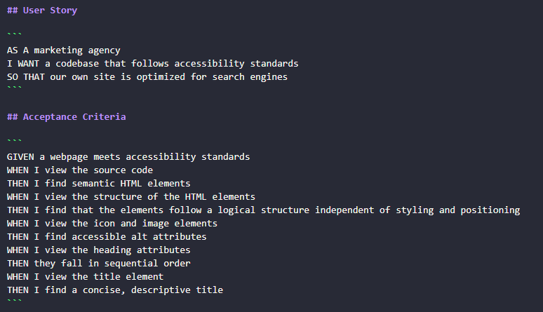 Example of Organizing tests