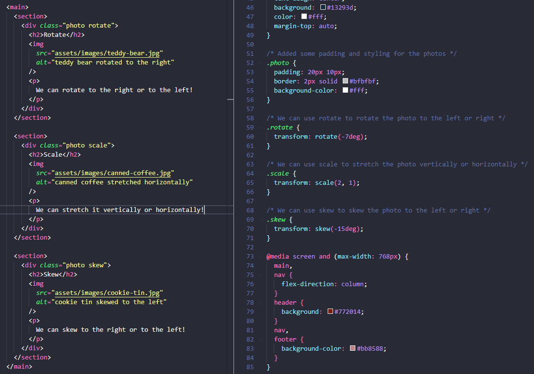 Example of Organizing tests