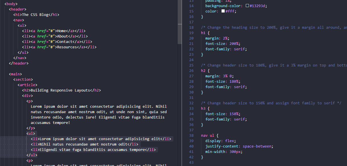 Example of Organizing tests