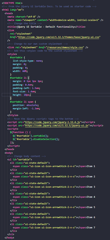 Example of Organizing tests