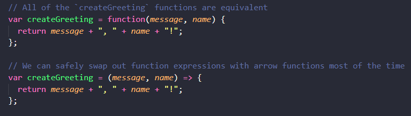 Ejemplo de Arrow Functions