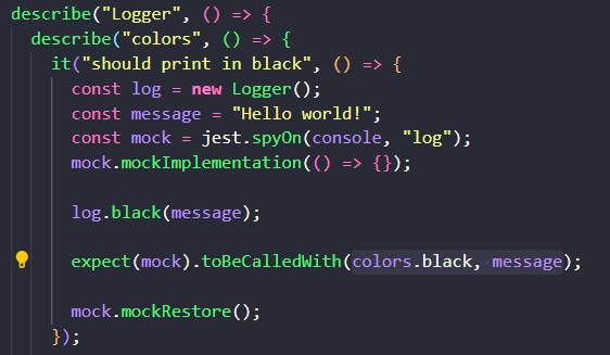 Example of Organizing tests