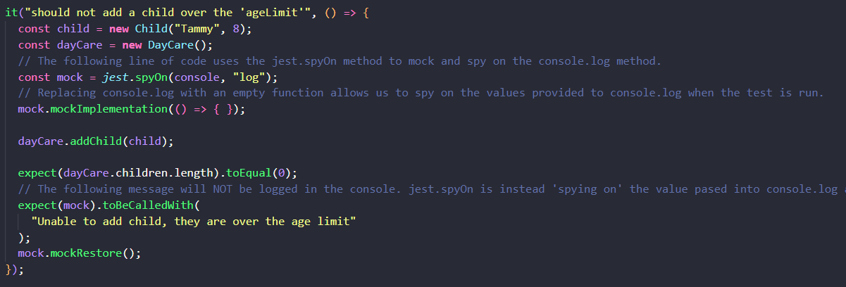 Example of Organizing tests
