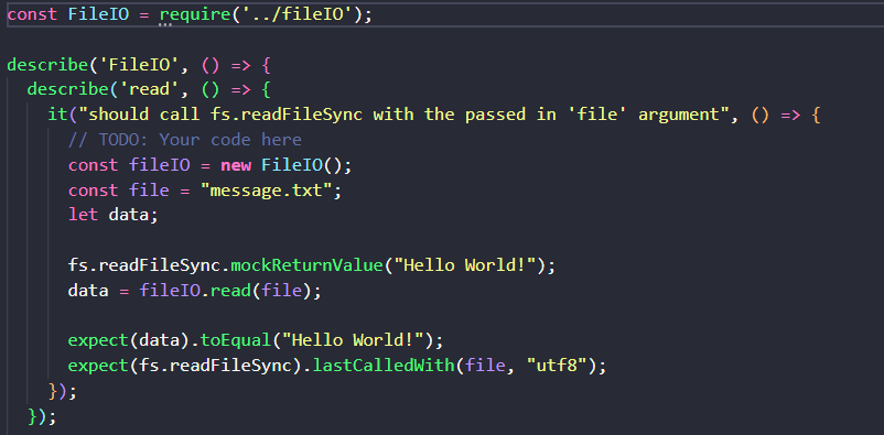 Example of Organizing tests
