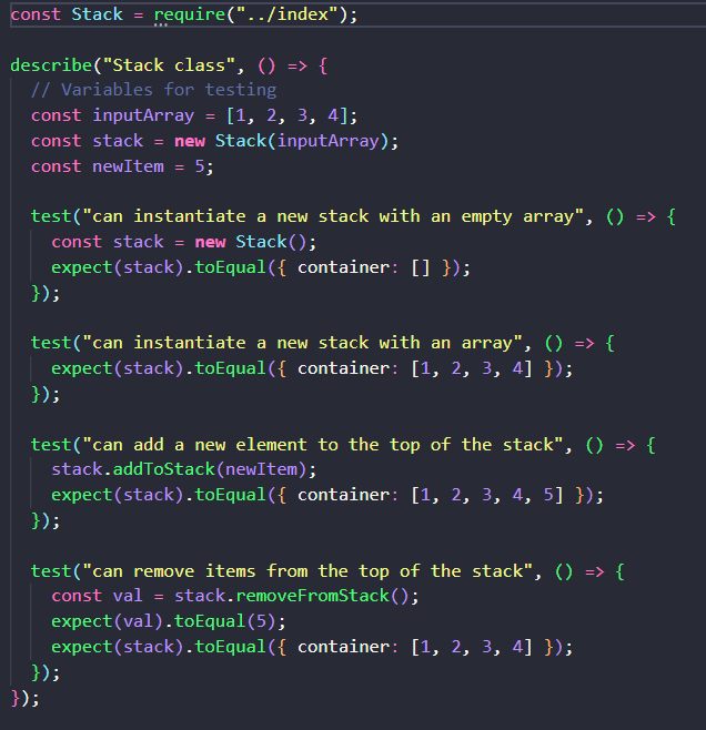 Example of Organizing tests