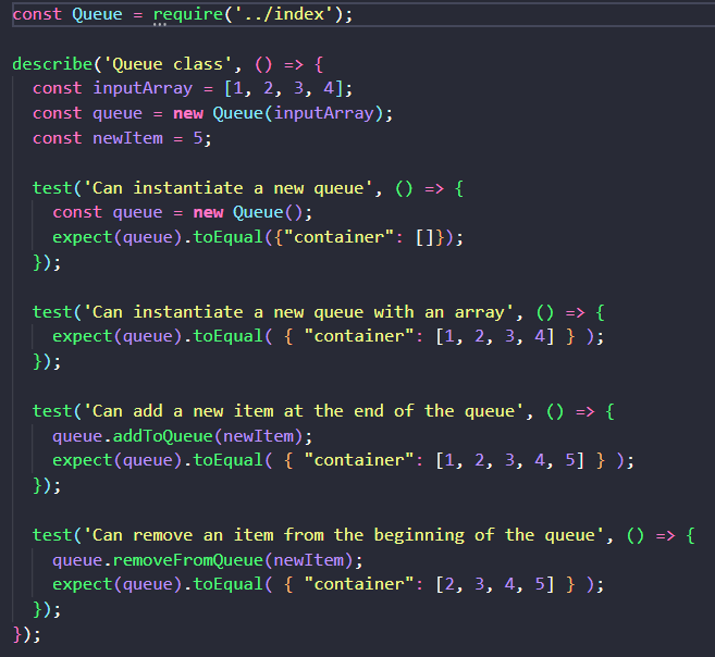 Example of Organizing tests